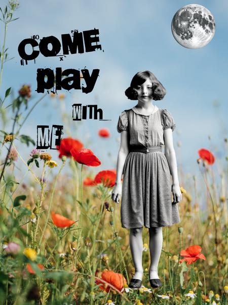 Come Play With Me Vintage Collage Art Unisex Organic Cotton T-Shirt
