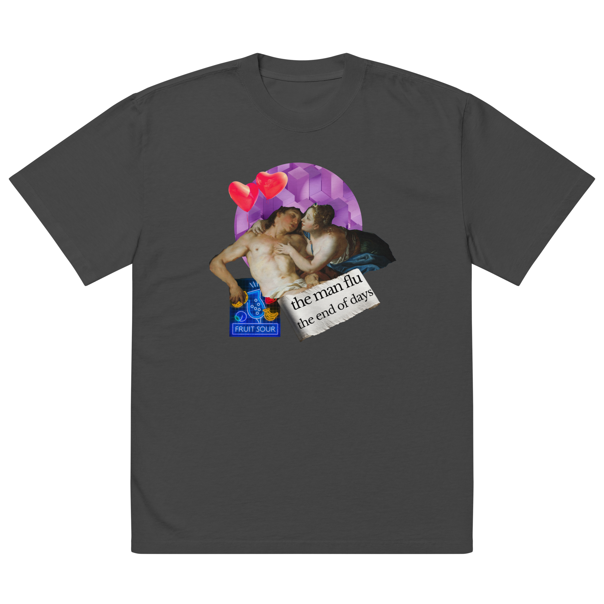 The Man Flu The End of Days Vintage Collage Art Oversized Faded T-Shirt