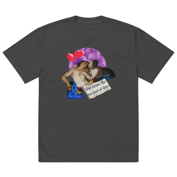 The Man Flu The End of Days Vintage Collage Art Oversized Faded T-Shirt