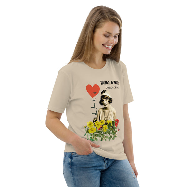 Dream a Little Dream Of Me Vintage Collage Unisex Organic Cotton T-shirt
